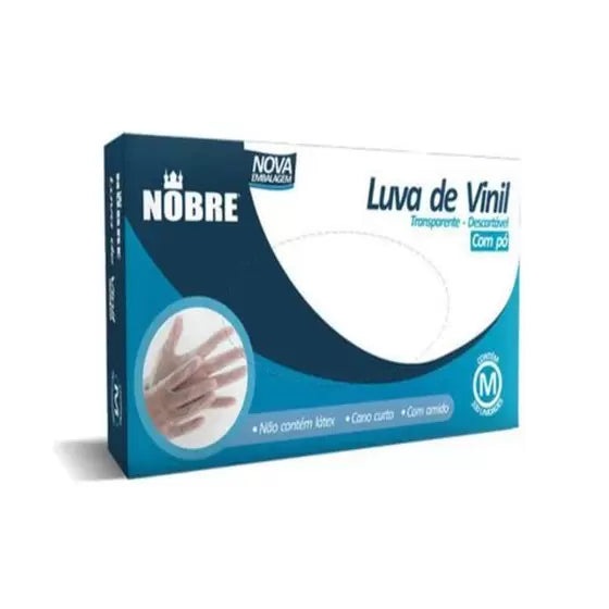 Luva Vinil com Pó - Nobre - (100 UND.)