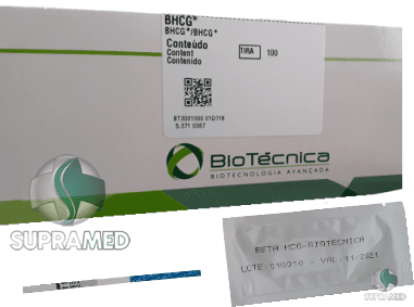 Teste de gravidez BETA HCG - In vitro (100 UNDS.) Sensibilidade 25ui - SupraMed