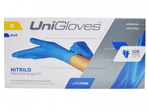 Luva de Nitrilo Azul Unigloves (100 UND.)