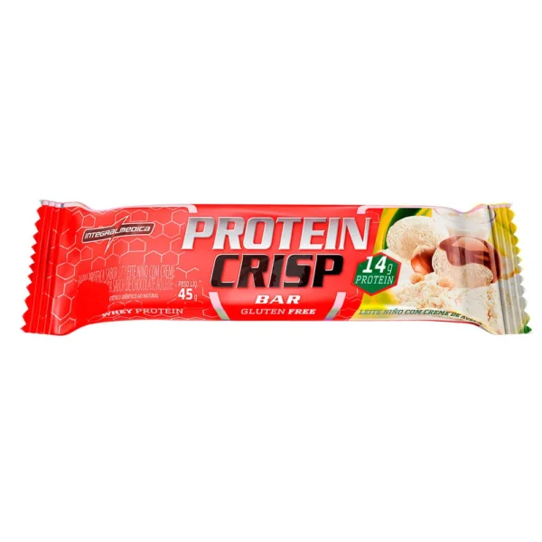 CRISP BAR / Leite em pó Creme de Avelã / 45g / 12 Un. /  Barra de Proteína  / Whey /  Integralmedica - Imagem 2
