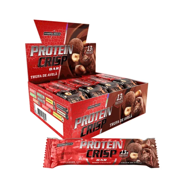 CRISP BAR / Trufa de Avelã / 45g /  Cx. 12 Un. /  Barra de Proteína  / Whey /  Integralmedica