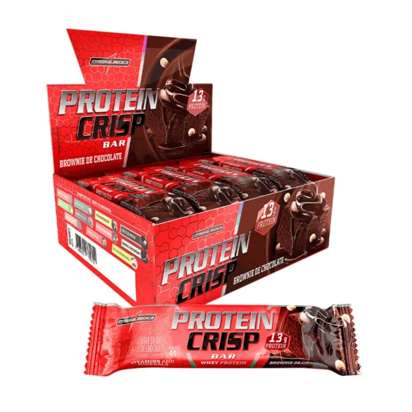 CRISP BAR / Brownie de Chocolate / 45g / 12 Un. /  Barra de Proteína  / Whey / Integralmedica